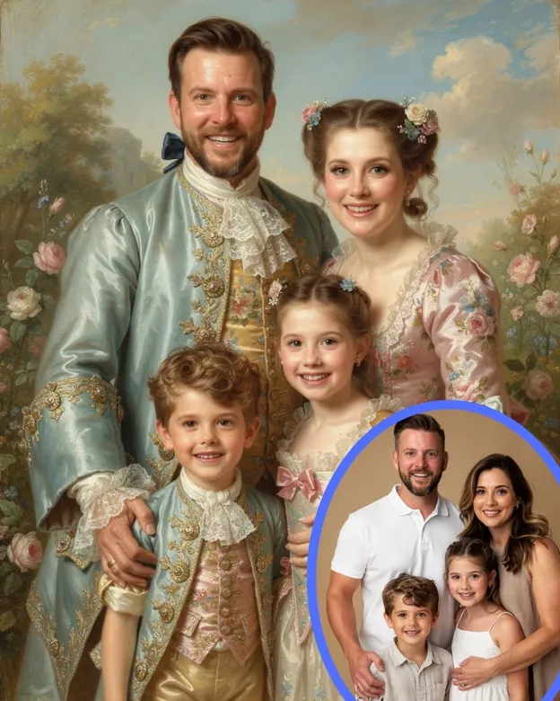 Family Rococo portrait